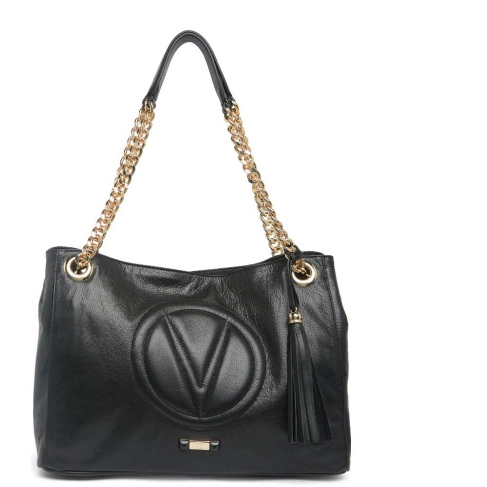 VALENTINO BY MARIO VALENTINO Verra Signature Leather Tote Bag, Color: Black